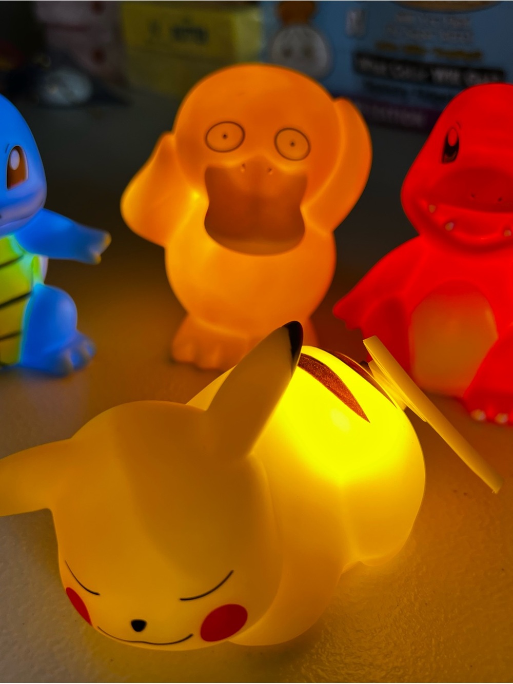Psyduck,Squirtle,Charmander and Pikachu Night Light for Kids - Soft Glow LED Toy